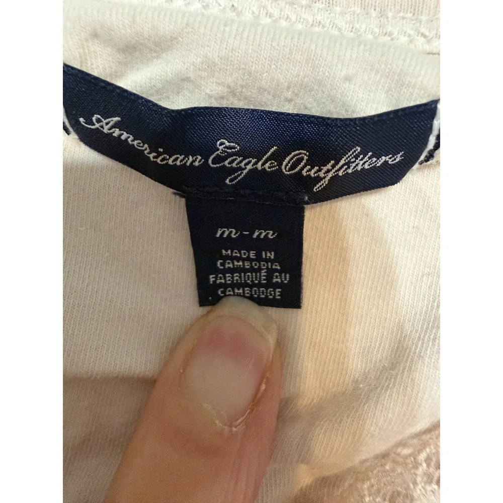 Y2K American Eagle Coquette Lace Babydoll Tank Womens Size Medium Soft Girl